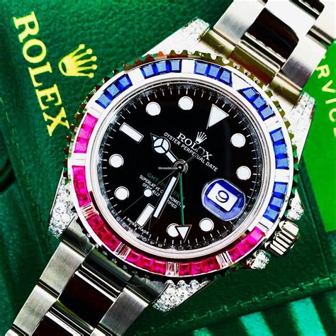 rolex pepsi diamond bezel|rolex gmt pepsi holes.